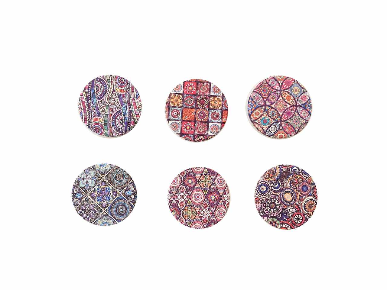Specchietto tondo con disegno maiolica