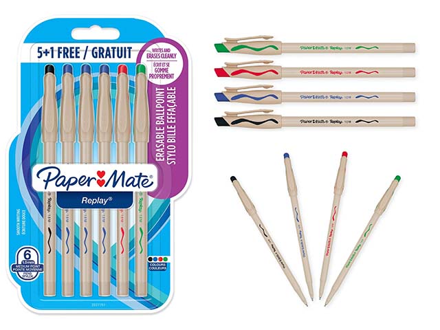 Penna replay assortiti 6 pezzi