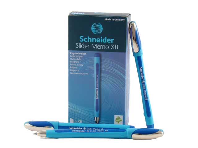 Penna a sfera stabilo slider memo xb con cappuccio tecnologia viscoglide blu 1,4 mm