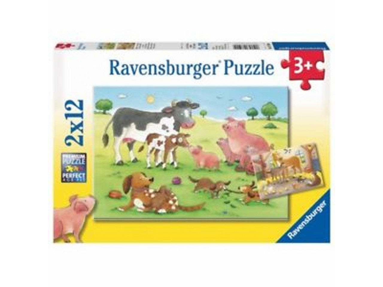 Puzzle 2x12pz famiglie animali 07590