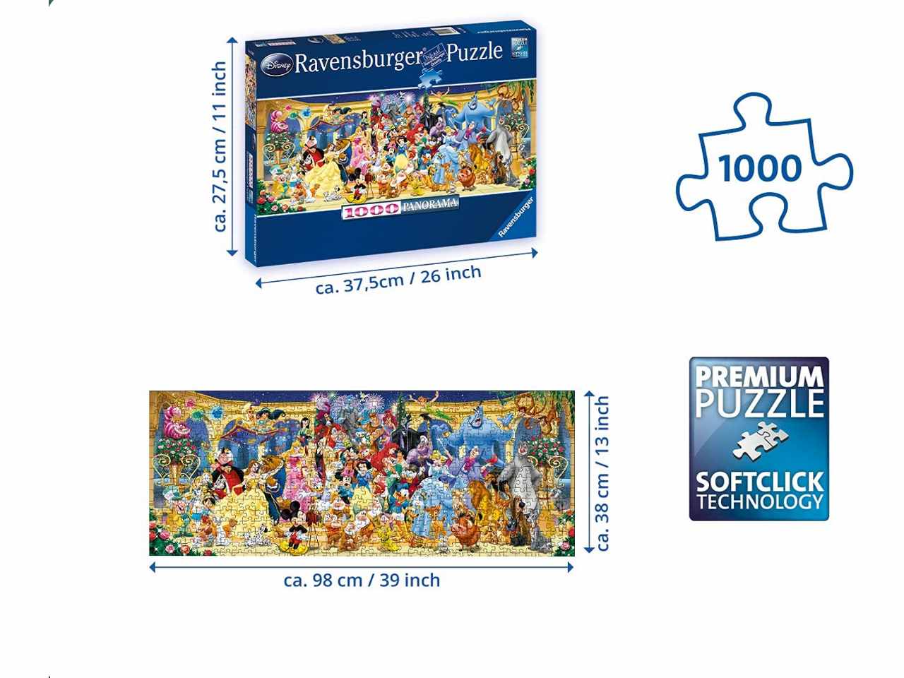 Puzzle 1000pz panorama: disney 15109
