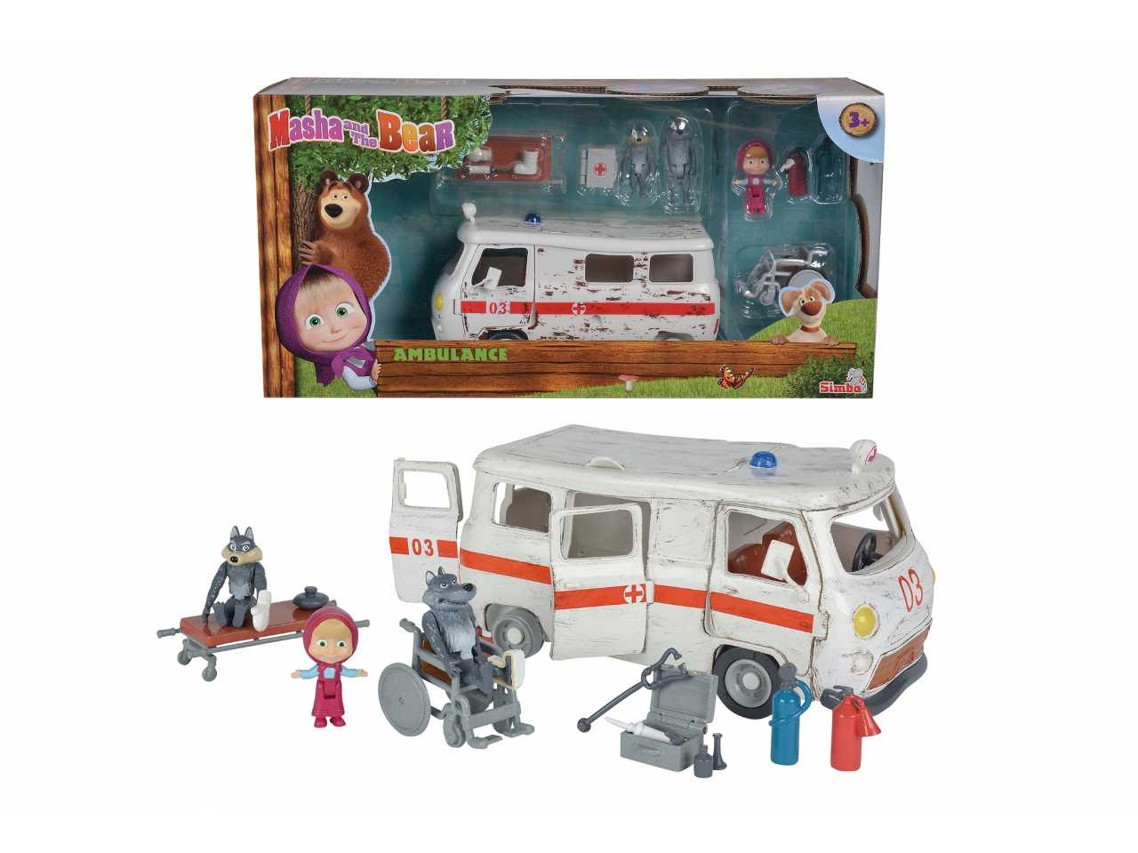Masha e l'orso play set ambulanza 109309863