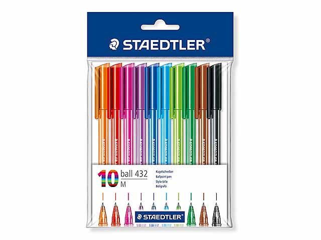 Penna a sfera staedtler ball 432 m, fusto ergonomico assortiti 0,5 mm
