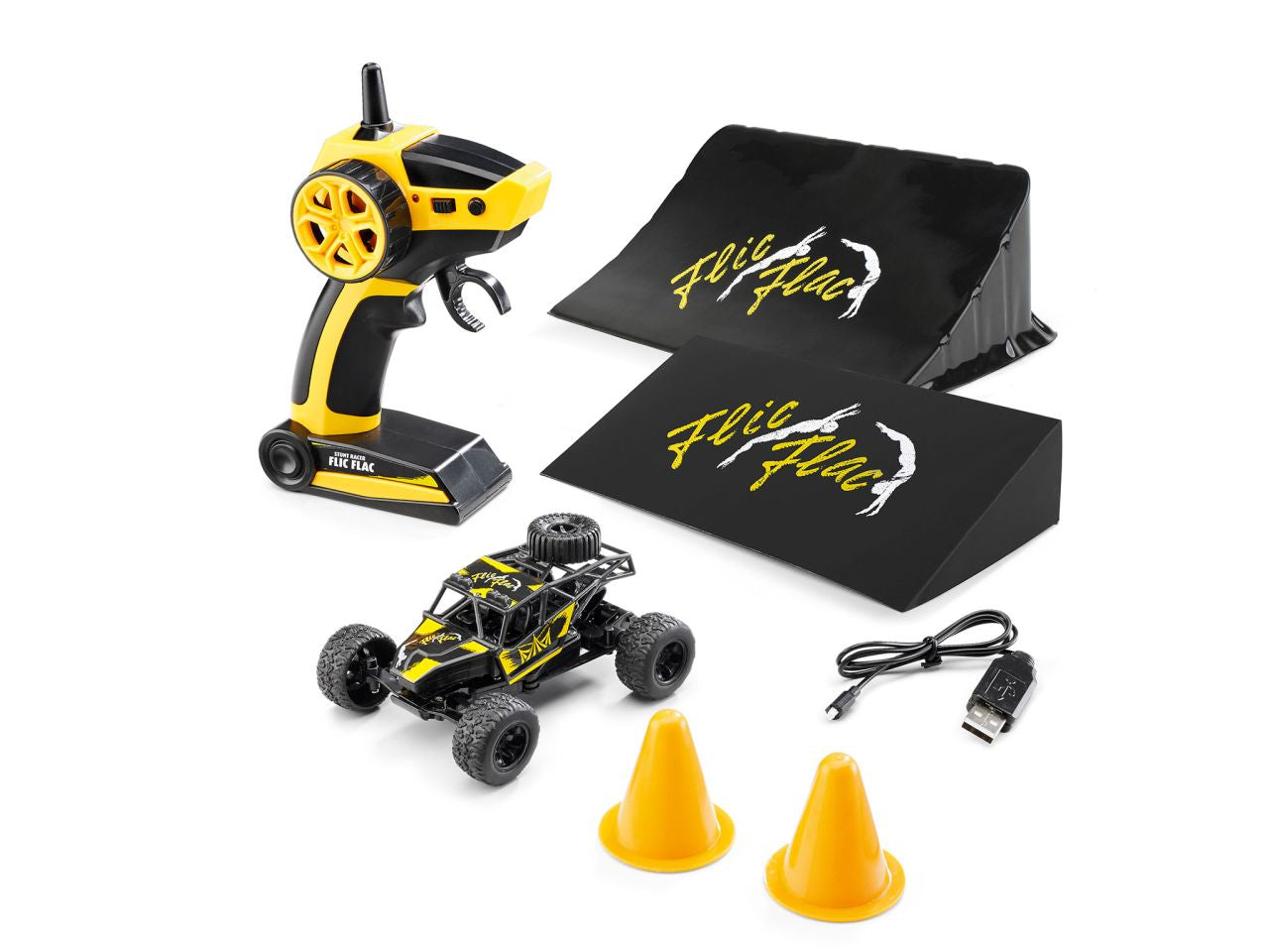 set acrobazie radiocomandato stunt racer flic flac