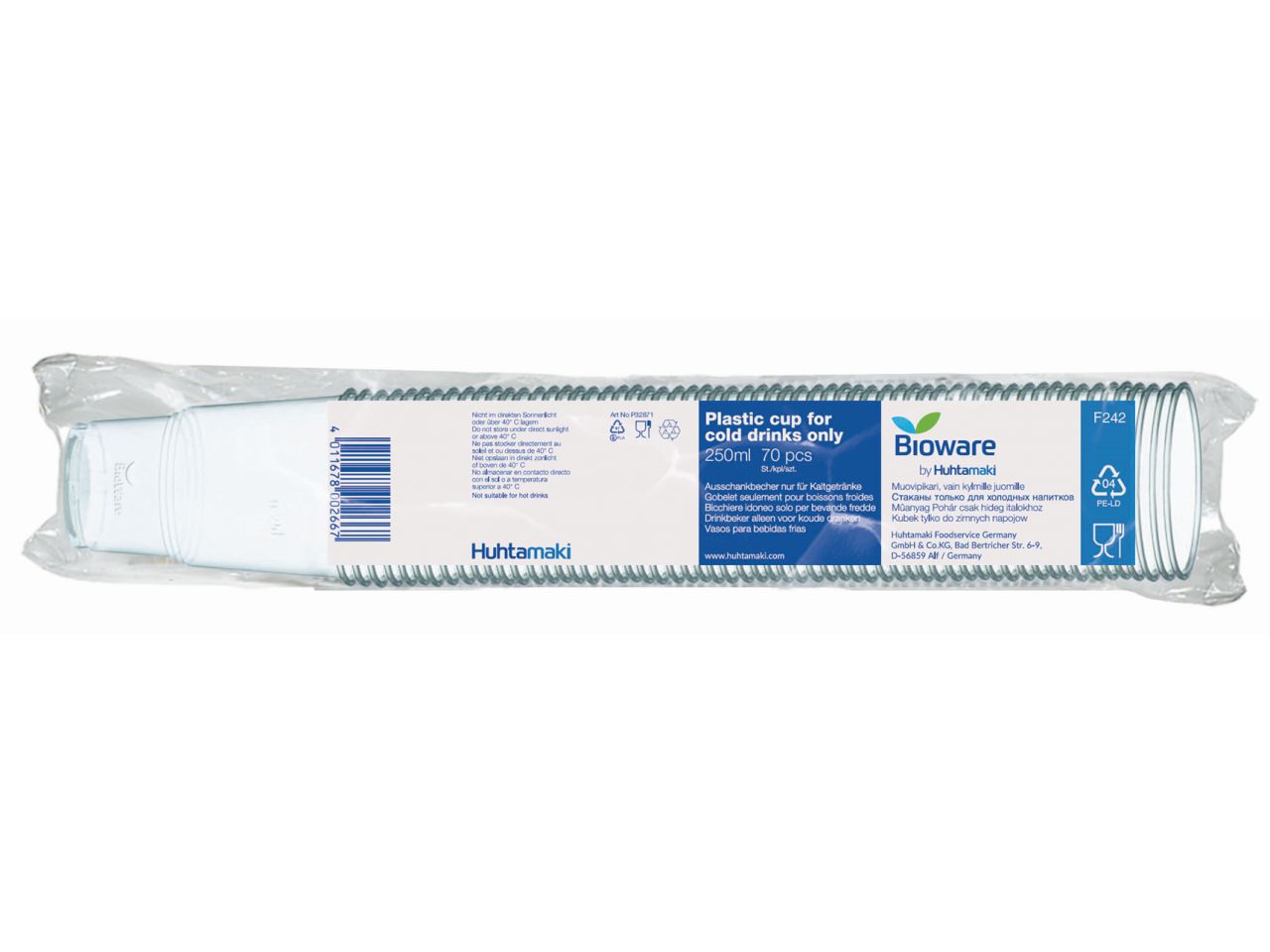 Bicchiere in plastica per bevande fredde 250-335 ml la confezione contiene 70 pezzi
