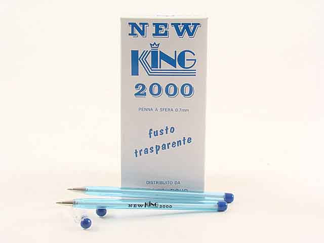 Penna a sfera caimi luigi new king 2000 fusto trarente ed elegante blu 0,7 mm