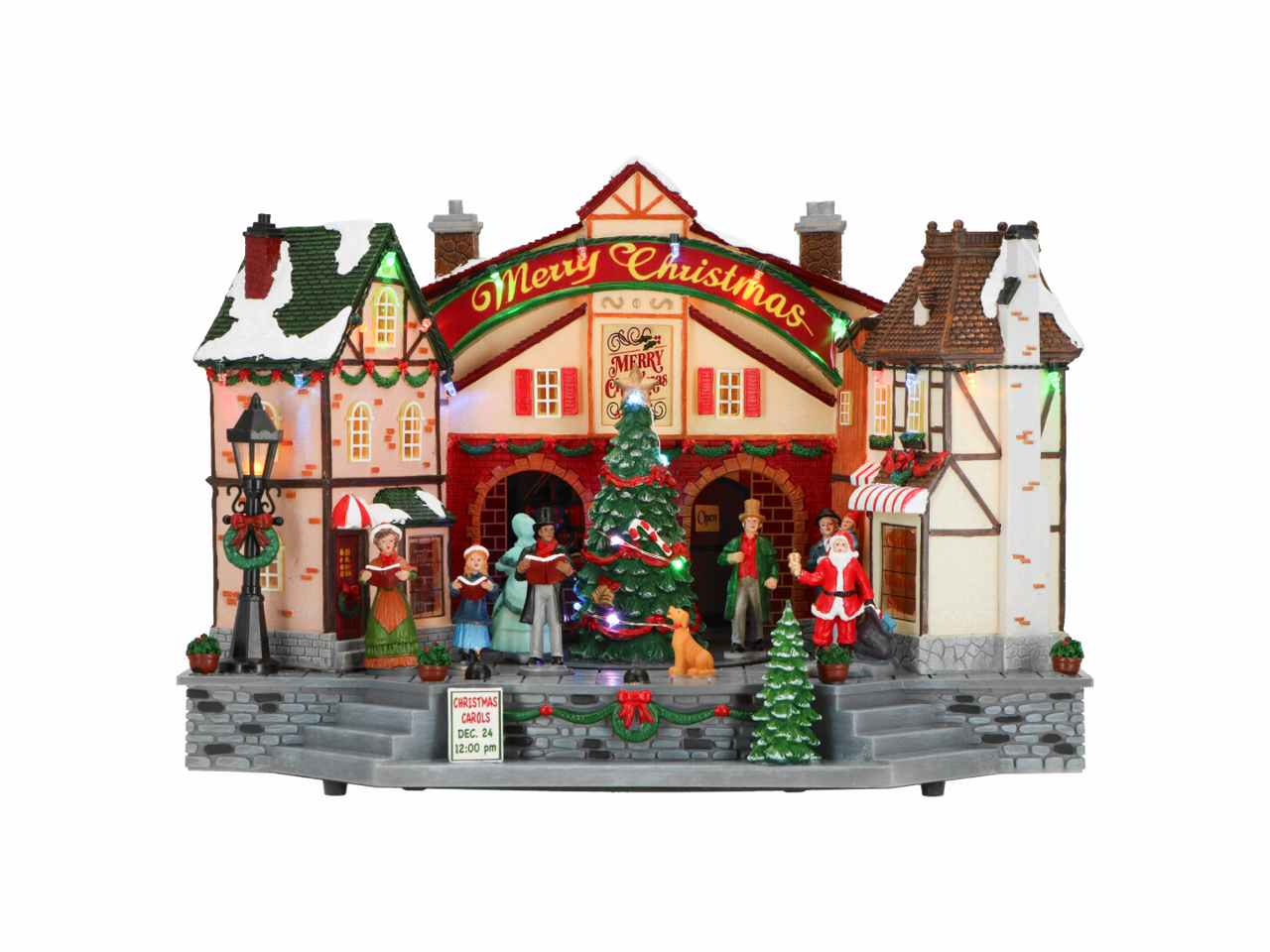 Giostrina villaggio 36,5x22,5x26cm con led