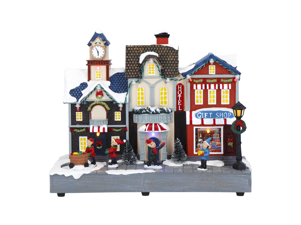 Giostrina con elfo animata con led misura 27x13,5x22cm multicolor a batteria