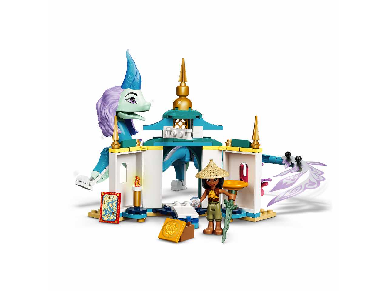 Lego disney princess raya and sisu dragon.