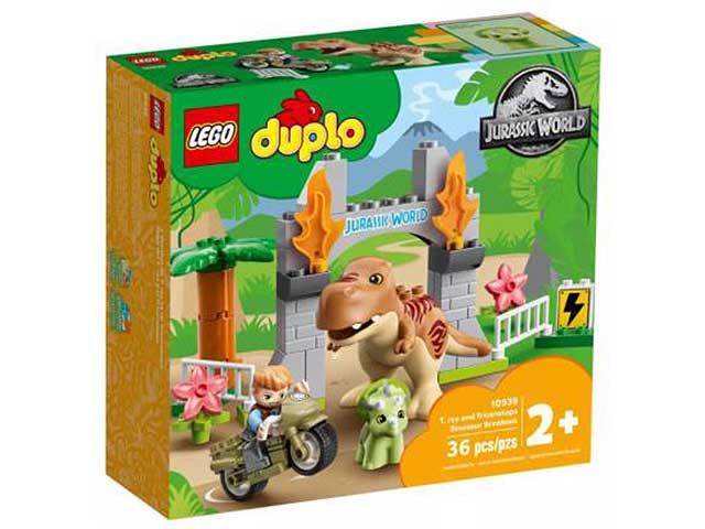 Lego jw fuga del t.rex e del triceratopo 10939