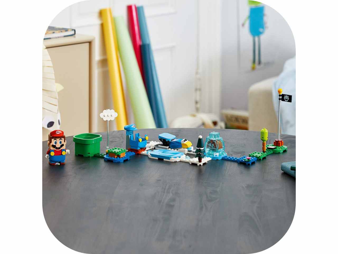 Lego super mario funzionalità che permette di lanciare palle di neve digitali