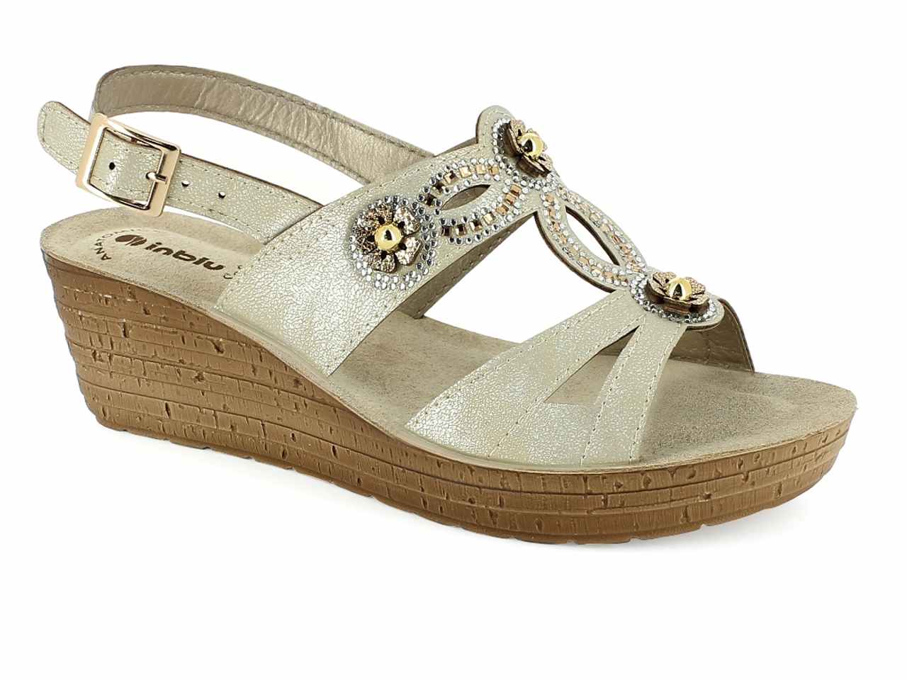 Ciabatte a fascia glamour beige taglia 35-41