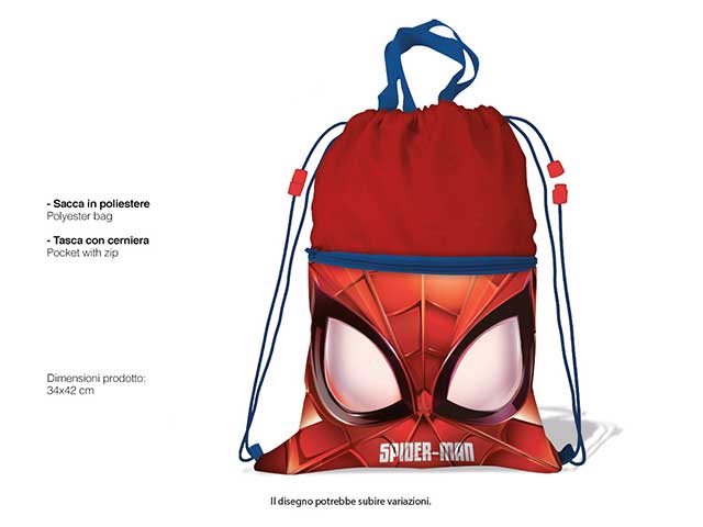 Spiderman sacca zaino c/tasca sp0655