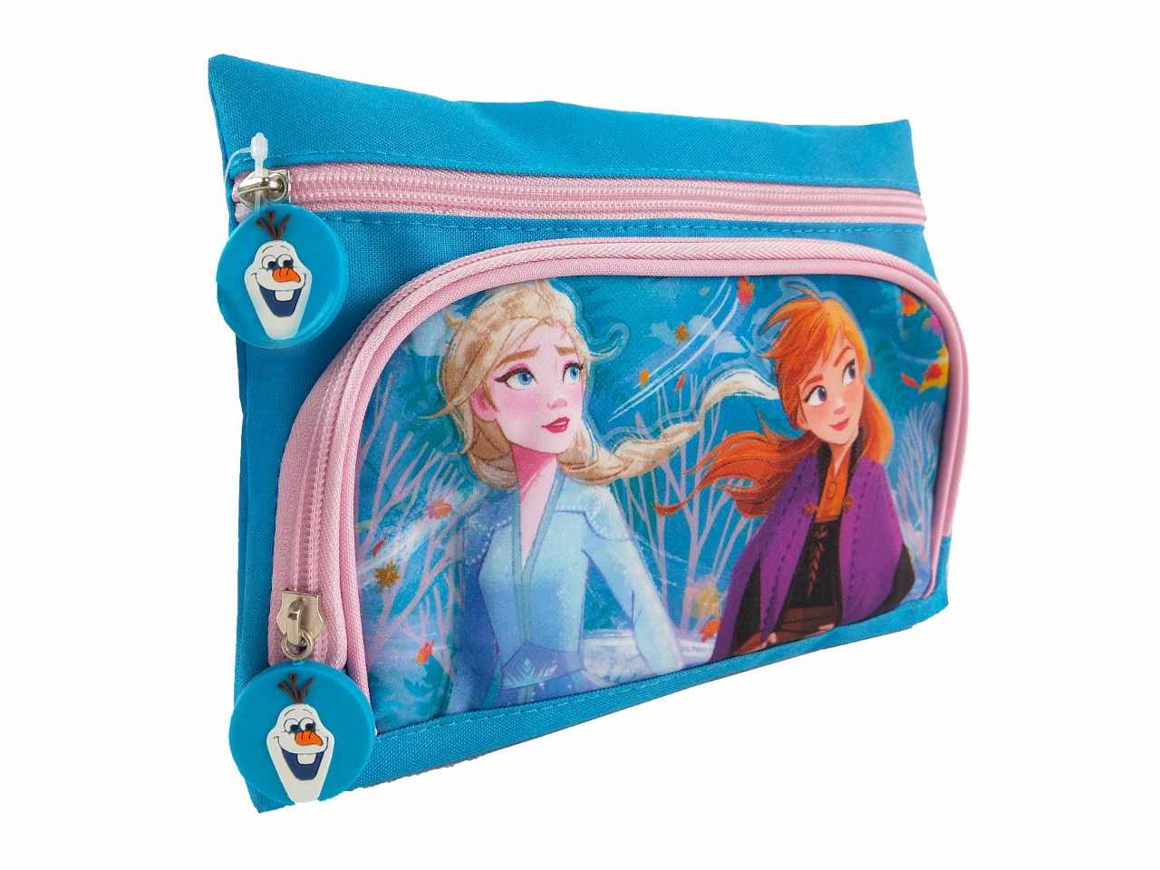 borsellino per la scuola frozen celeste in tessuto 25x17x3cm 50 g - 1 astuccio