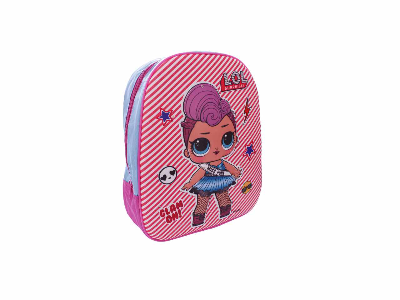 zaino per la scuola lol viola in tessuto 30x25x10cm 100 g led - 1 zaino