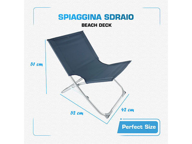Sedia da mare oxford in acciaio 55x45x52cm