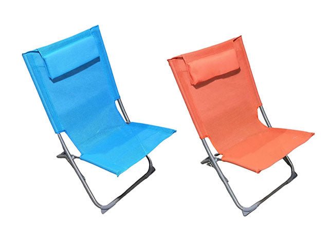 Sedia da mare textilene in acciaio 74x48x74cm