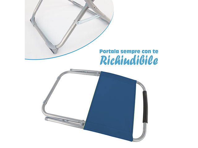 Sedia da mare oxford in acciaio 57x48x51cm