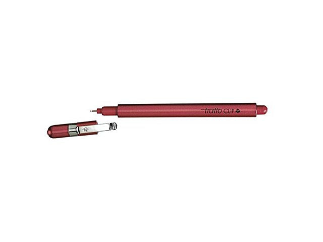 Penna Fila tratto clip Made in Italy, inchiostro a base d'acqua punta extra fine rosso 0,3 mm