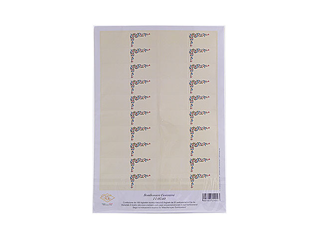 Biglietti bomboniera Cromo 4.5x2.5 cm 100 pezzi