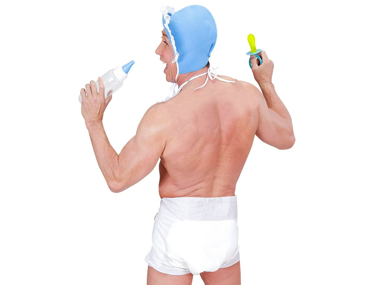 Set baby colore blu - il set comprende pannolino, spilla da balia e ciuccio