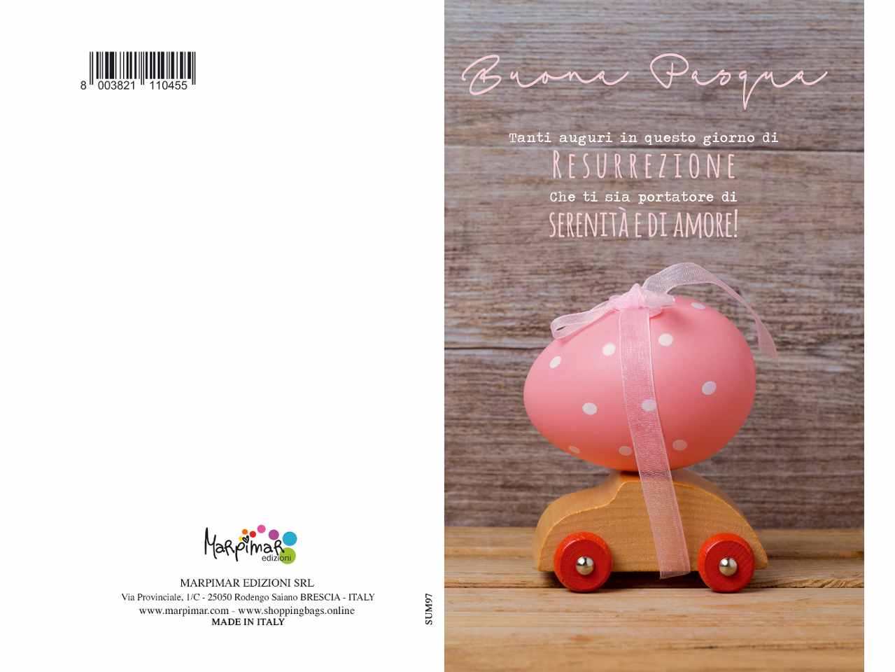 Biglietto pasqua medio con glitter 15pz