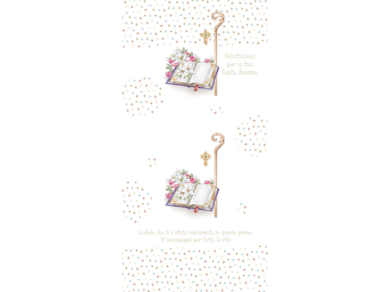 Biglietto auguri per cresima pop up con glitter con busta