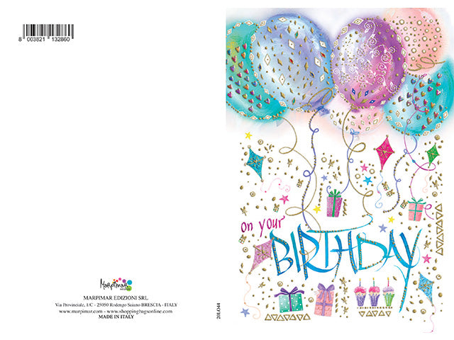 biglietto auguri compleanno con rilievo