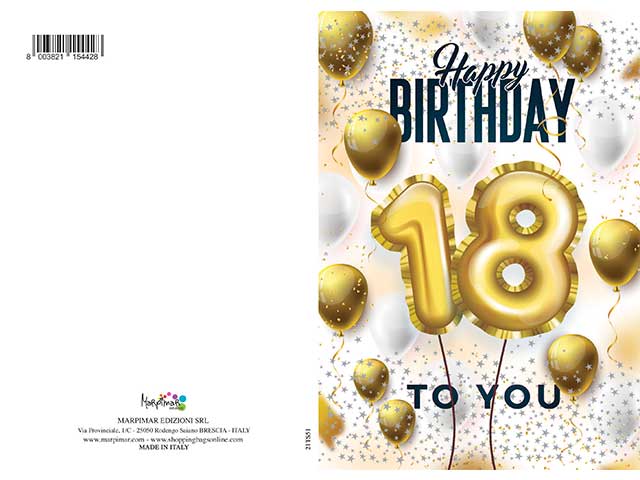Biglietto auguri 18 anni special