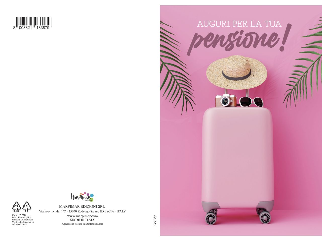 Biglietto di auguri per pensione con vernice uv con busta