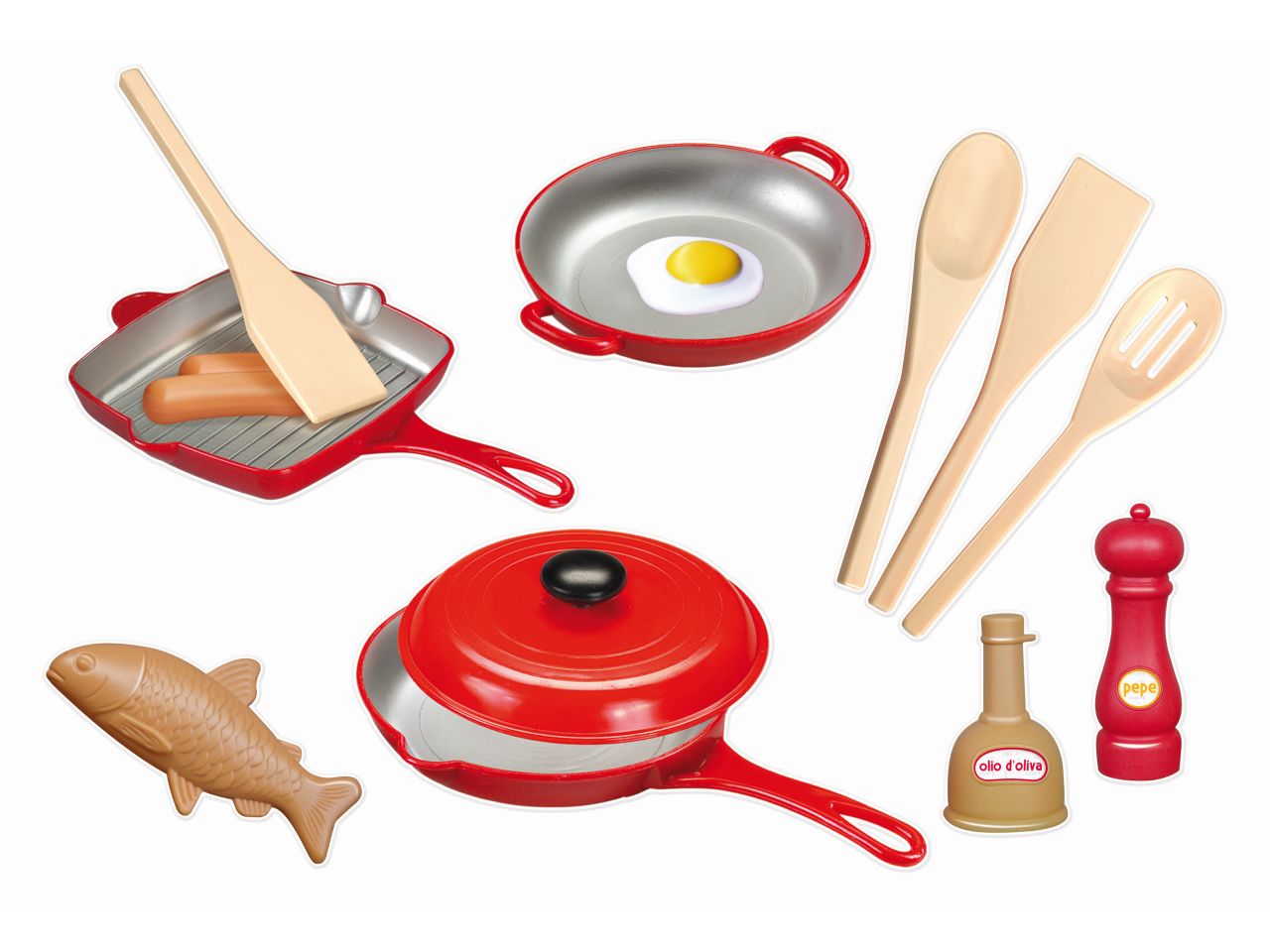 Scuola di cucina piccoli per cuochi set padella e accessori