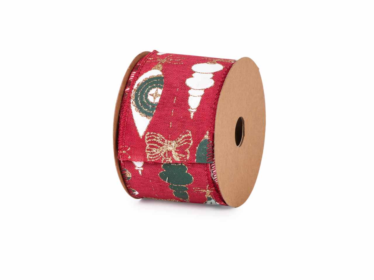 Nastro sestriere rosso 63mmx10mt con decoro natalizio