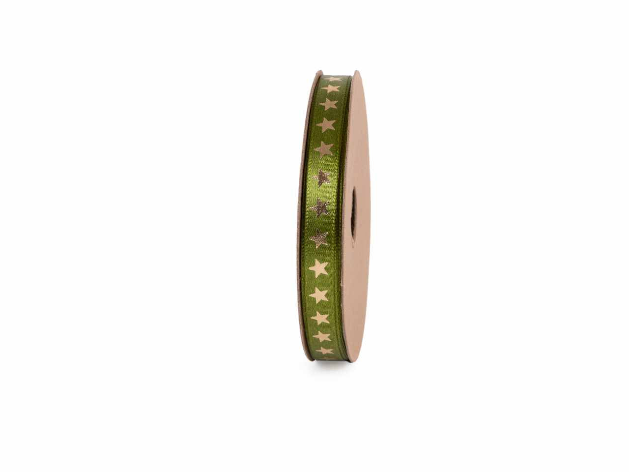 Nastro sturdust 9mmx10mt verde con stelle oro