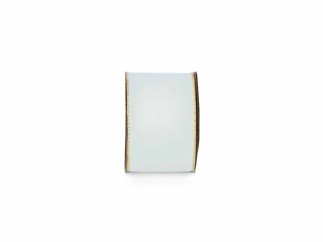 Nastro presley 63mmx10mt bianco con bordo oro