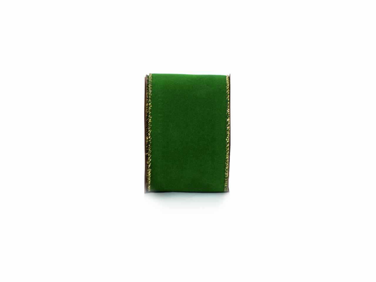 Nastro presley 63mmx10mt verde con bordo oro