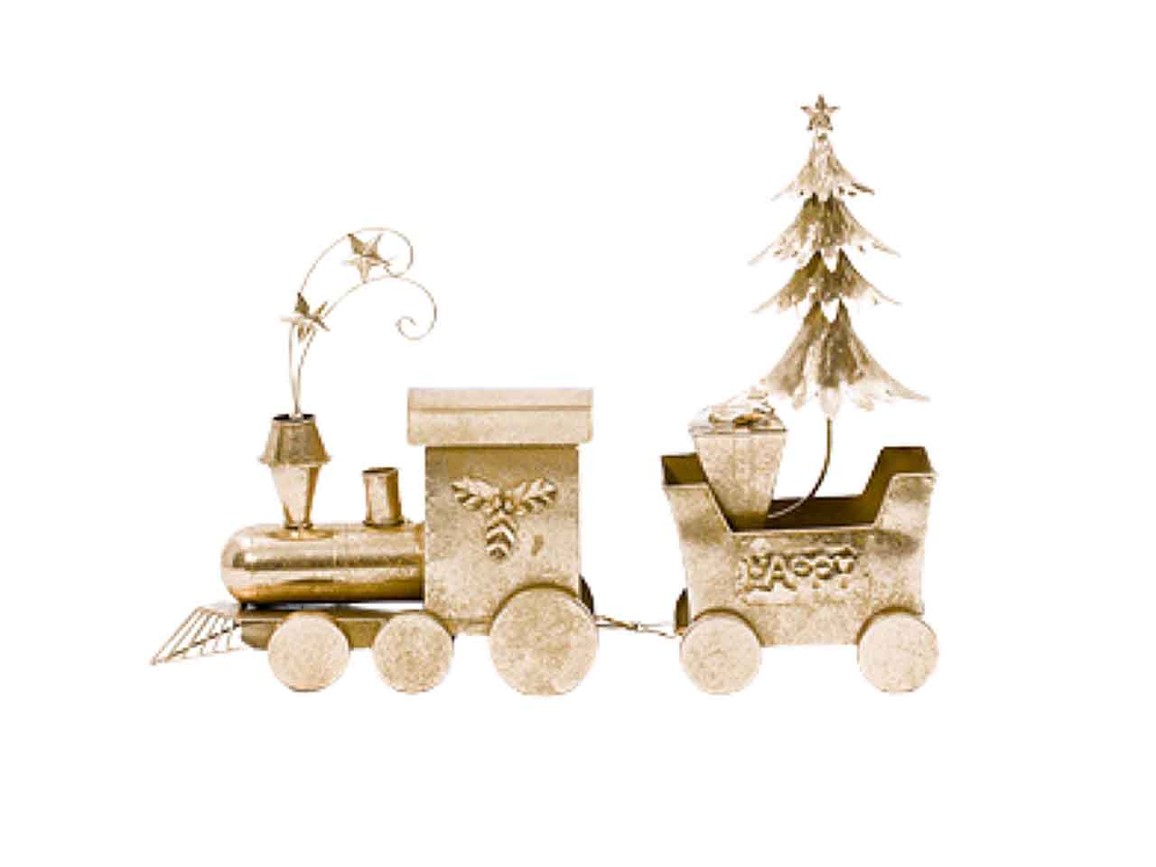 Treno in metallo 56x13x44cm oro 15269
