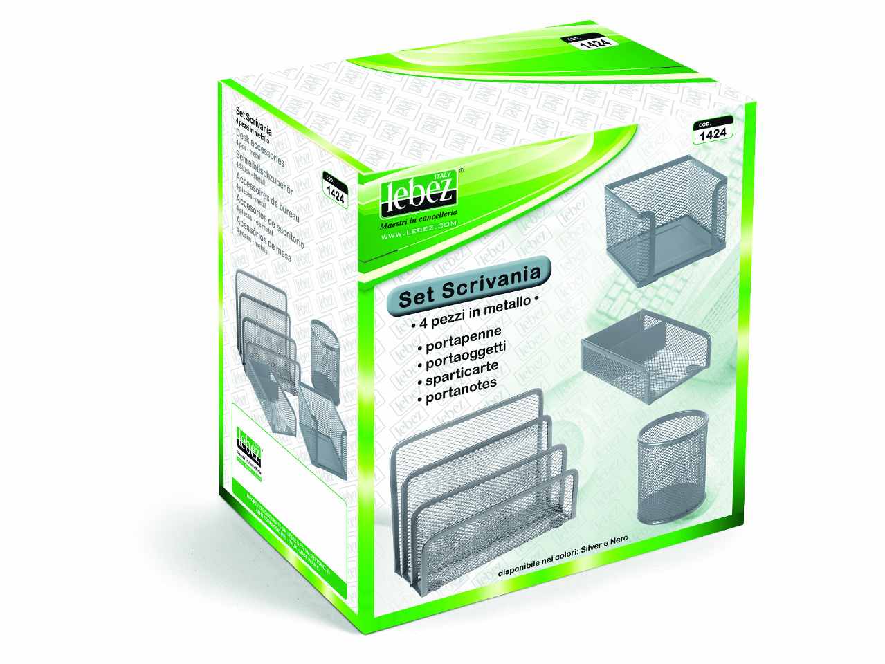Set scrivania 4 pezzi silver 1424-s