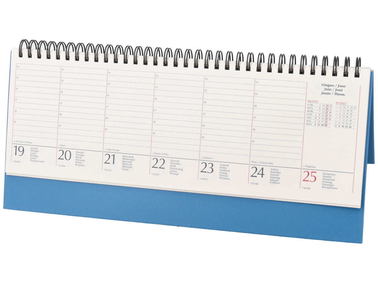 Planning settimanale gommato 29,8x10,5 azzurro