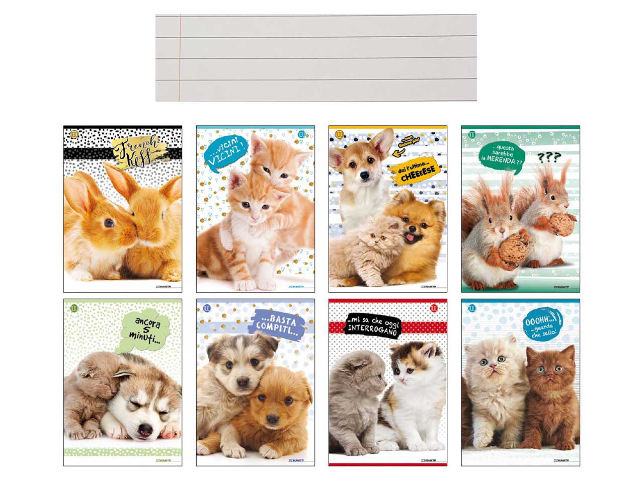 Quaderno maxi cuccioli 100gr fogli 18+1 rigatura C 100gr misura 21x29,7cm - la confezione comprende 10 quaderni
