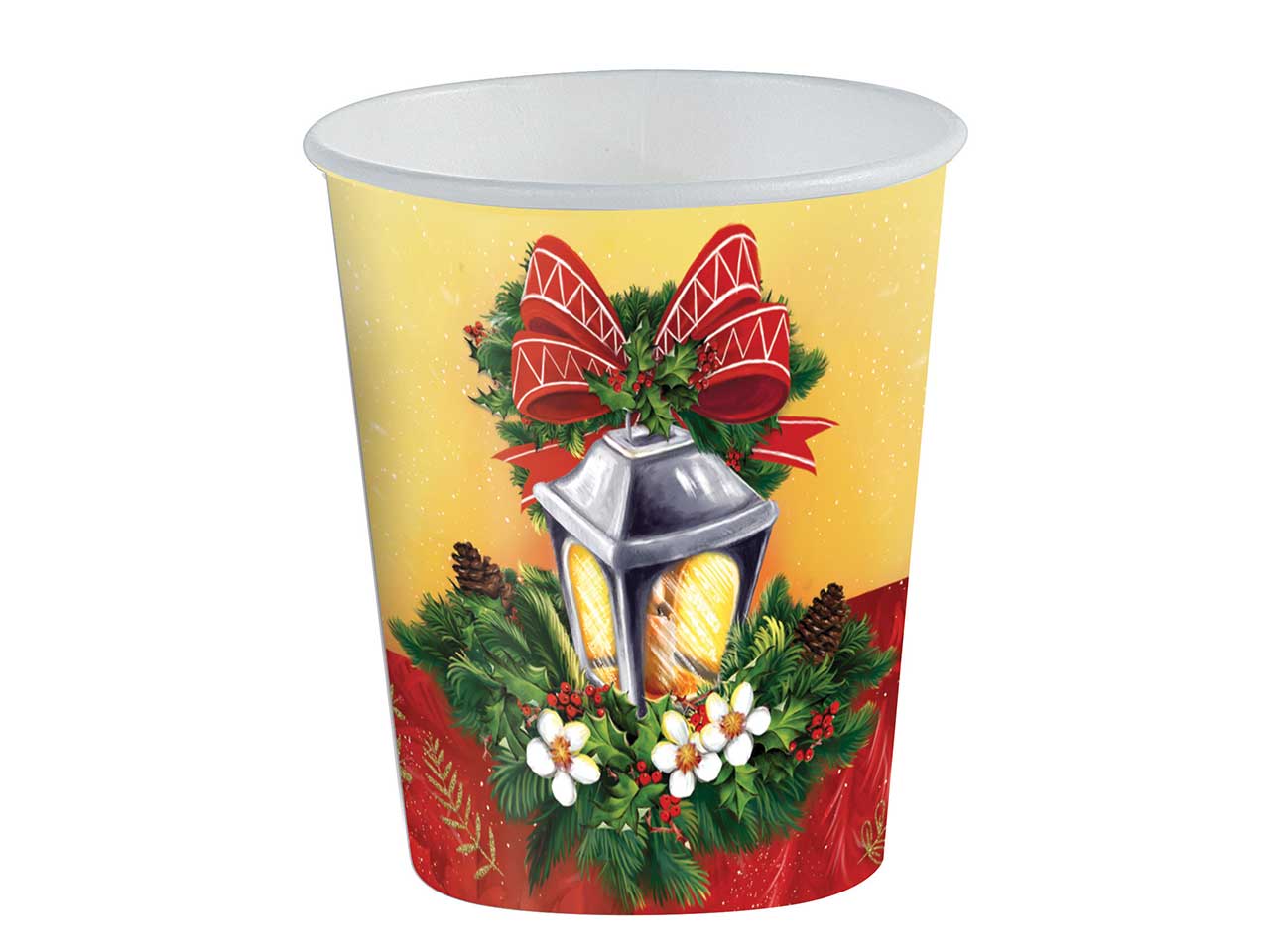 bicchieri in cartoncino 200ml 10 pezzi decoro lanterna