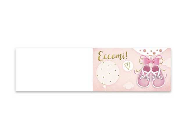 biglietti bomboniera nascita bimba rosa
