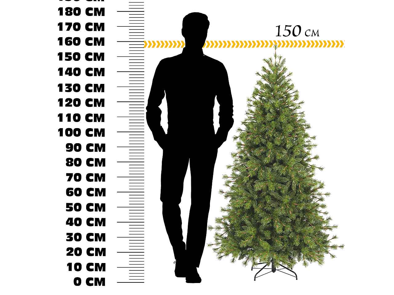 Albero di natale timmy 150cm 631 rami diametro 101cm $