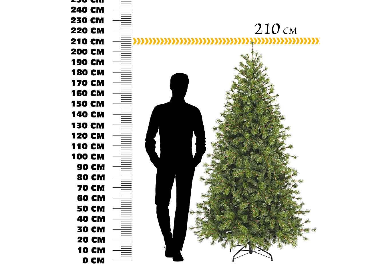 Albero di natale timmy 210cm 1396 rami diametro 134cm $
