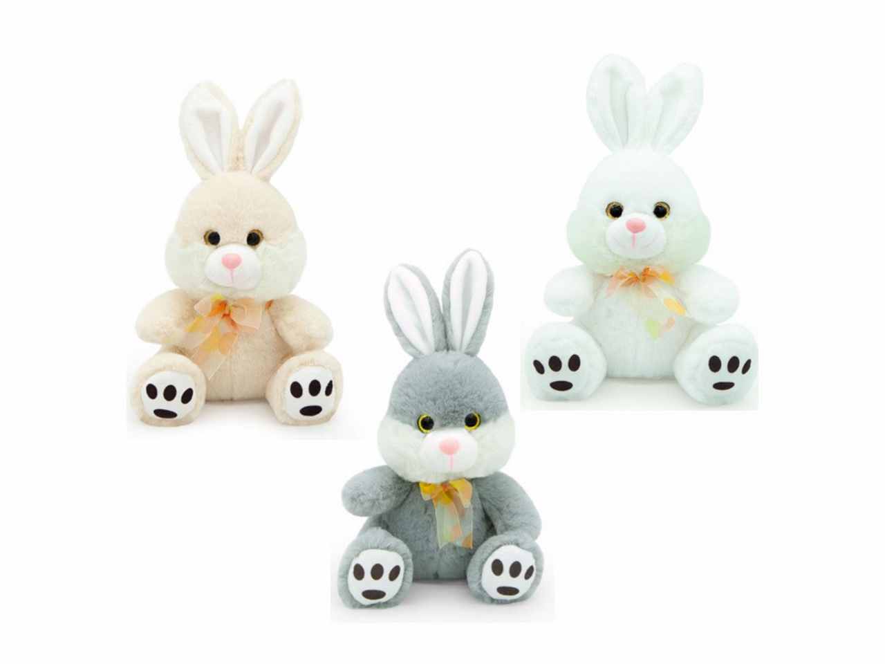 Peluche coniglietti h.30cm 3 colori assortiti