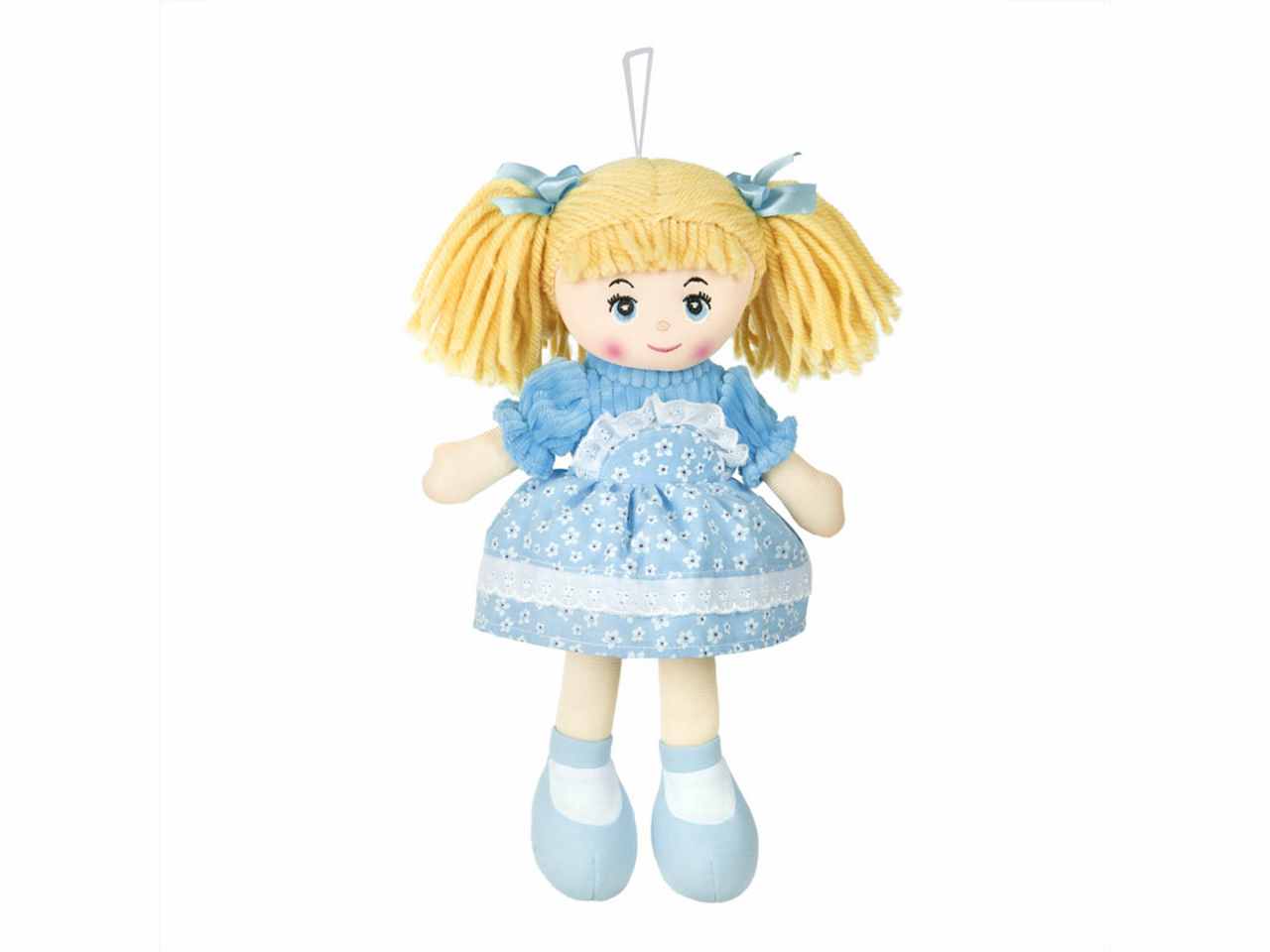 bambola in pezza con vestito a fiori 35cm