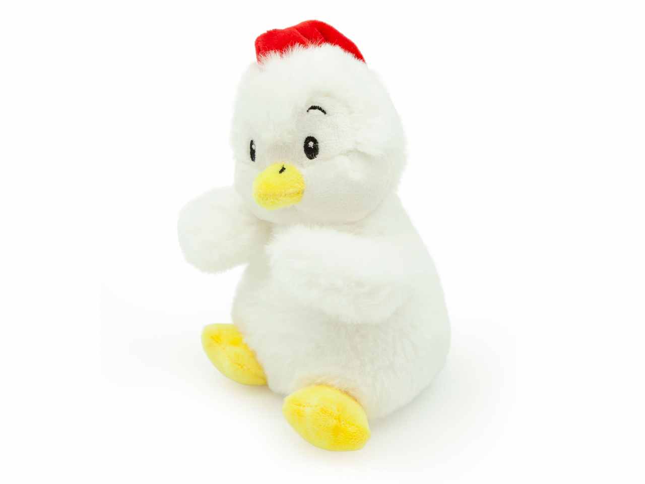 peluche gallina cartoon h.17cm 2 colori in display da 20 pezzi