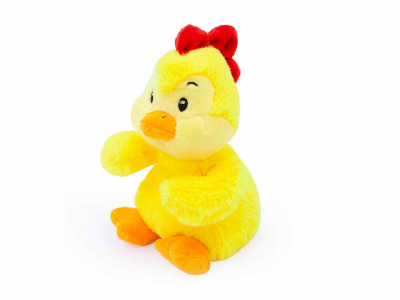peluche gallina cartoon h.17cm 2 colori in display da 20 pezzi