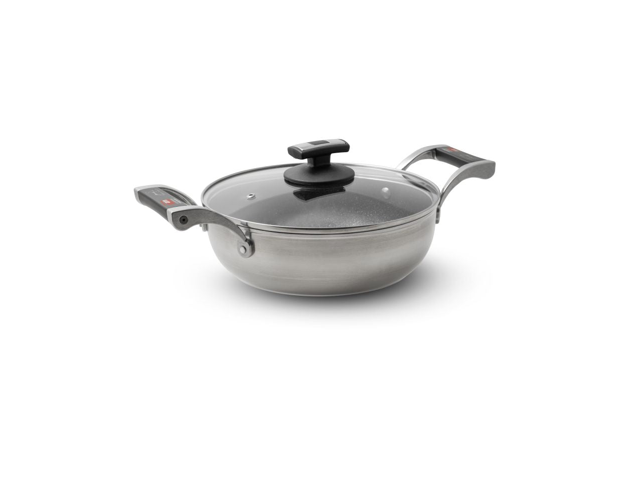 tegame chef con 2 maniglie e coperchio in vetro 24cm