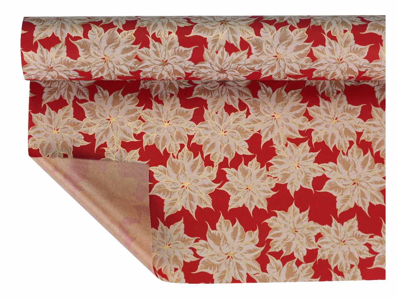 Bobina carta poinsettia 1,00x25mt rossa