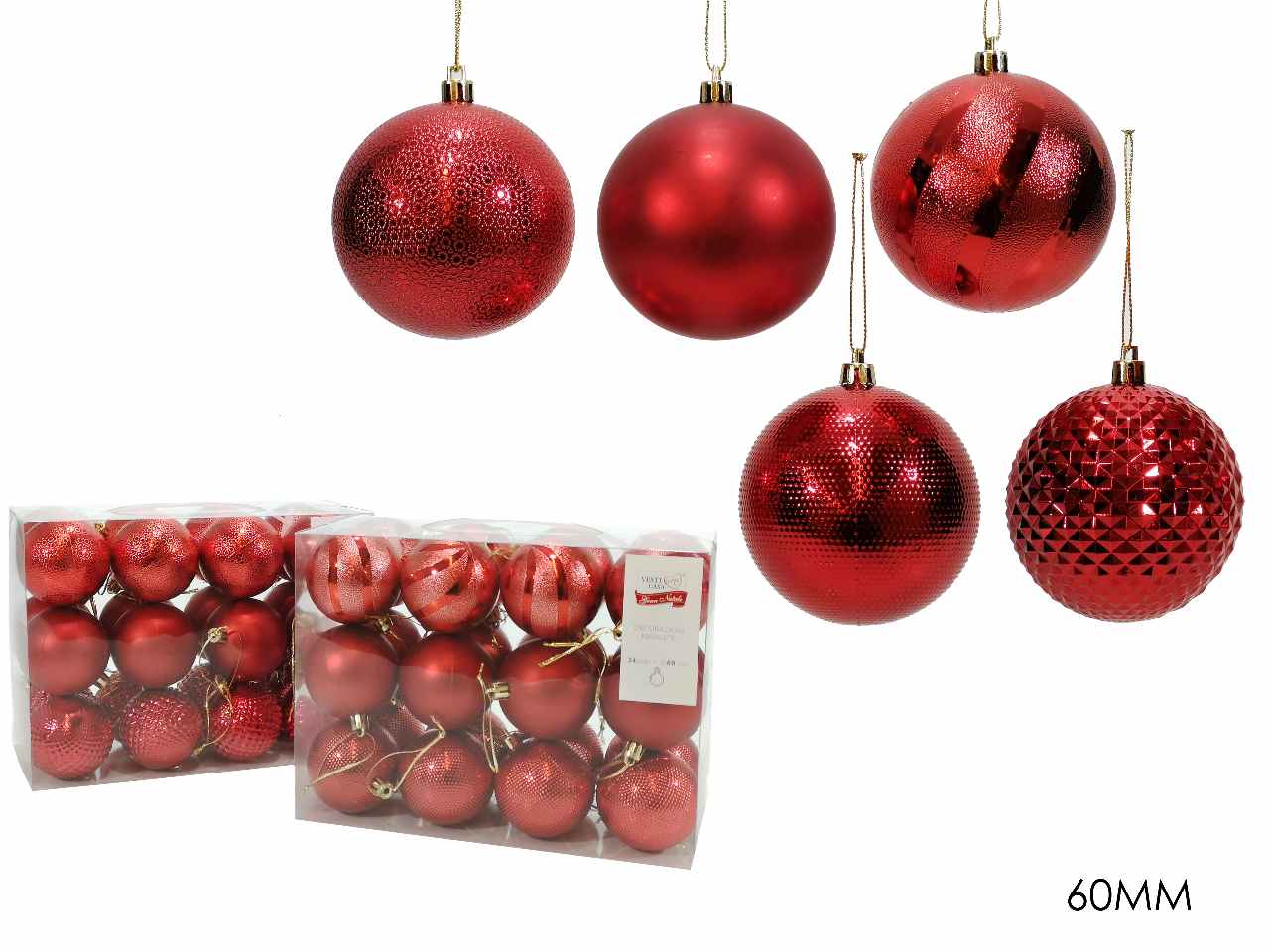 Sfera 6cm 24pz rosse 490143
